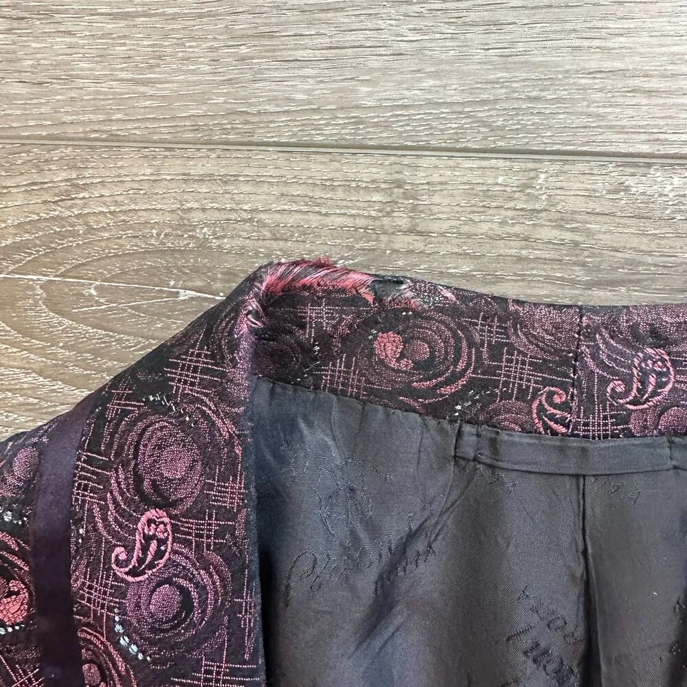 Vtg Brioni Italy 100% Silk Paisley Brocade Smoking Jacket Tuxedo Blazer Sz 38R